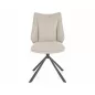   Kenzie Bjorn Forgó Étkezőszék Világos Bézs Szövet Fekete Fém Vázzal