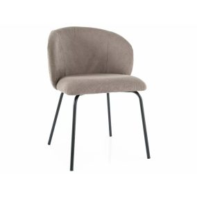   Kevin Vardo Étkezőszék Sötétbézs Szövet Fekete Fém Vázzal