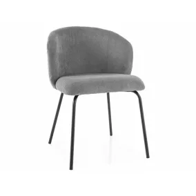   Kevin Vardo Étkezőszék Szürke Szövet Fekete Fém Vázzal