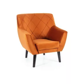 Kier Velvet Fahéjbarna Bársony Fotel Wenge Lábakkal