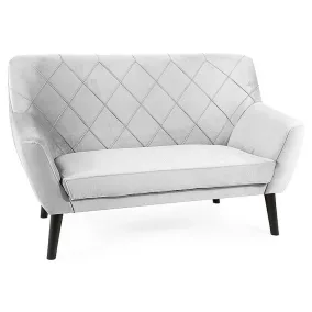   Kier Elegance Kétszemélyes Bársony Kanapé Világosszürke Wenge Rombusz