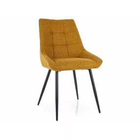   Klif Bjorn Curry Étkezőszék Fekete Fém Vázas Kárpitozott