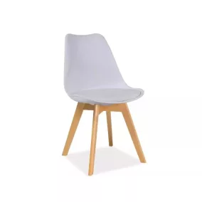 Kris Bub Modern Műanyag-Bőr Szék Fehér Bükkfa Lábakkal