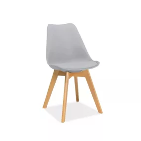   Kris Modern Bükkfa Szék Műanyag-Műbőr Világosszürke Skandináv