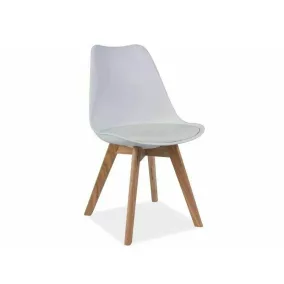 Kris Skandináv Tölgy Szék Műanyag-Műbőr Fehér Modern