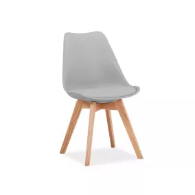   Kris Skandináv Tölgy Szék Műanyag-Műbőr Világosszürke Modern