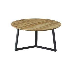 Kron Artisan Kerek Dohányzóasztal MDF Tölgy/Fekete Ipari