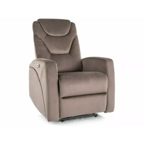 Kronos Velvet Elektromos Relax Fotel Bársony Cappuccino