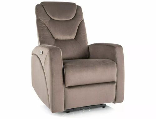 Kronos Velvet Elektromos Relax Fotel Bársony Cappuccino