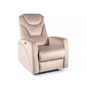 Kronos Velvet Elektromos Relax Fotel Bársony Sötétbézs