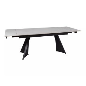   Laconi Kihúzható Kerámia Étkezőasztal Matt Fehér/Fekete