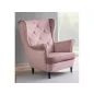 Lady Velvet Antik Rózsaszín Bársony Füles Fotel