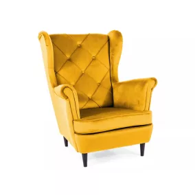 Lady Velvet Füles Fotel Bársony Curry Steppelt