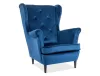 Lady Velvet Királyi Kék Bársony Füles Fotel