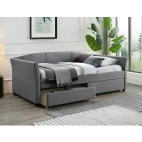   Lanta Elegance Szürke Szövet Egyszemélyes Ágy Tárolófiókkal