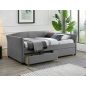   Lanta Velvet Luxus Egyszemélyes Bársony Ágy Szürke Fiókos
