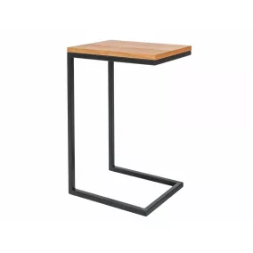 Largo C Modern Tölgy Oldalsó Asztal Fekete Fém Vázzal