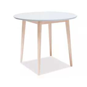   Larson Skandináv Kerek MDF Étkezőasztal Fehér-Tölgy 90cm