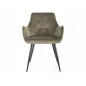   Lemon Bluvel Olívazöld Bársony Étkezőszék Fekete Fémvázas
