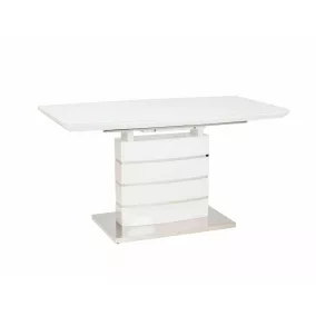   Leonardo Modern Bővíthető Üveglapos Étkezőasztal Fehér