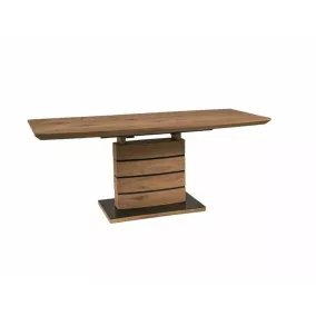   Leonardo Modern Bővíthető Tölgy Étkezőasztal Üveg Részletekkel