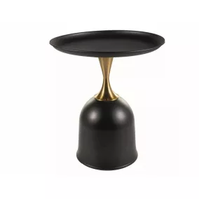 Libra Elegance Kerek Fém Dohányzóasztal Fekete-Arany