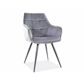 Lilia Velvet Bársony Étkezőszék Szürke Fém Vázzal