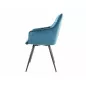   Lilia Velvet Türkiz Bársony Étkezőszék Fekete Fém Lábakkal
