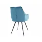   Lilia Velvet Türkiz Bársony Étkezőszék Fekete Fém Lábakkal