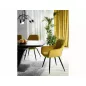   Linea Velvet Curry Bársony Étkezőszék Fekete Fém Lábakkal