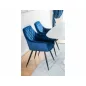   Linea Velvet Bársony Étkezőszék Tengerészkék Steppelt Karfás