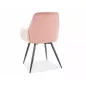   Linea Velvet Antik Rózsaszín Bársony Étkezőszék Fekete Fém Lábakkal