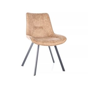 Link Modern Mikroszálas Étkezőszék Bézs Fekete Vázzal