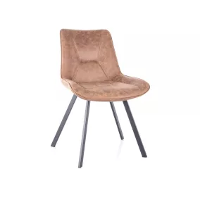 Link Modern Mikroszálas Étkezőszék Barna Fekete Vázzal