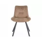 Link Modern Mikroszálas Étkezőszék Barna Fekete Vázzal