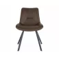  Link Modern Mikroszálas Étkezőszék Sötétbarna Fém Vázzal