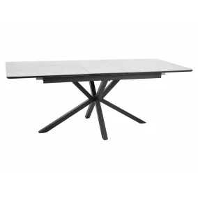   Logan Ceramic Bővíthető Étkezőasztal Kerámia-MDF Mattfehér Csillag Vázzal