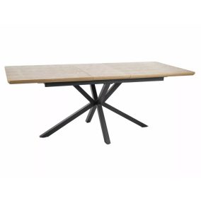   Logan Bővíthető Tölgy Étkezőasztal Fekete Csillag Vázzal