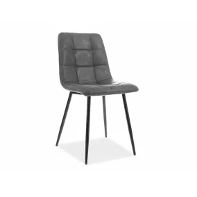 Look Modern Műbőr Szék Szürke Steppelt Kárpitozással