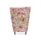   Lord Coral Virágmintás Füles Fotel Szürke-Rózsaszín Kárpittal