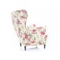 Lord Coral Virágmintás Füles Fotel Krém-Rózsaszín