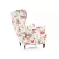 Lord Coral Virágmintás Füles Fotel Krém-Rózsaszín