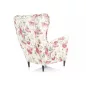 Lord Coral Virágmintás Füles Fotel Krém-Rózsaszín