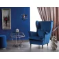   Lord Velvet Királyi Füles Fotel Bársony Tengerészkék Elegáns