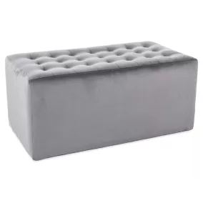 Lori Velvet Tűzött Téglalap Puff Szürke Bársony