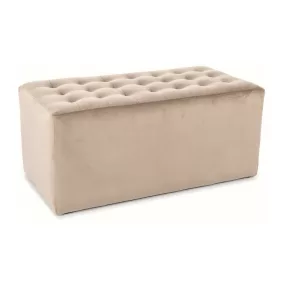   Lori 2 Velvet Téglalap Alakú Bársony Puff Sötét Bézs Steppelt