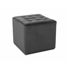 Lori Velvet Négyzetes Bársony Puff Fekete