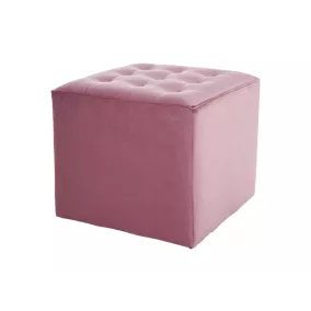   Lori Velvet Négyzetes Bársony Puff Antik Rózsaszín Steppelt