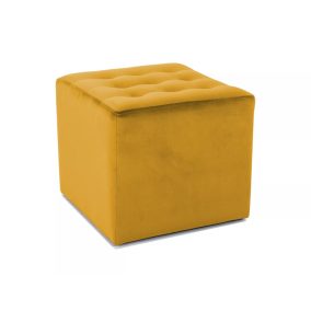 Lori Velvet Négyzetes Puff Bársony Curry Steppelt