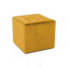 Lori Velvet Négyzetes Puff Bársony Curry Steppelt